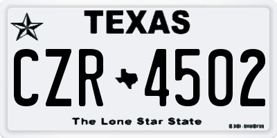 TX license plate CZR4502