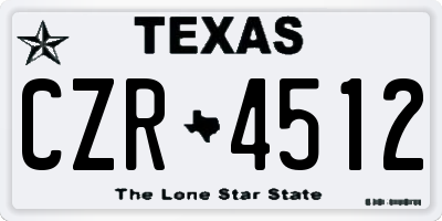 TX license plate CZR4512