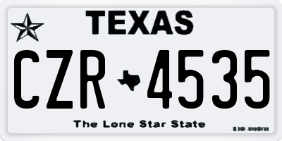 TX license plate CZR4535