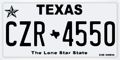 TX license plate CZR4550