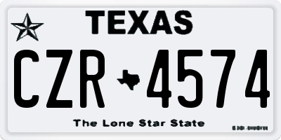 TX license plate CZR4574