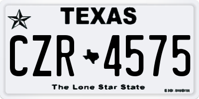 TX license plate CZR4575