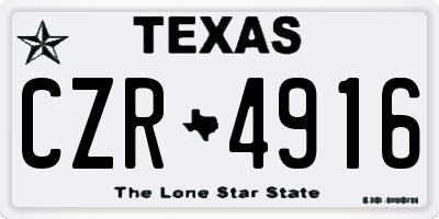TX license plate CZR4916