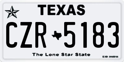 TX license plate CZR5183