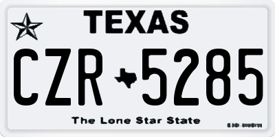 TX license plate CZR5285