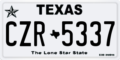 TX license plate CZR5337