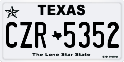 TX license plate CZR5352
