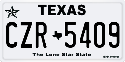 TX license plate CZR5409