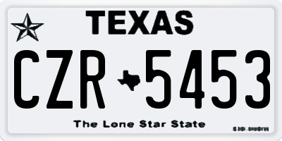 TX license plate CZR5453