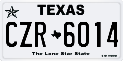 TX license plate CZR6014