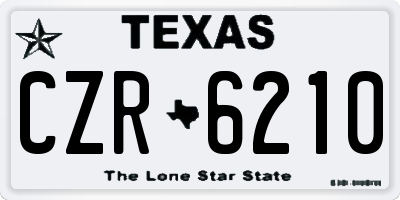 TX license plate CZR6210