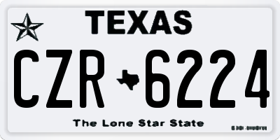 TX license plate CZR6224