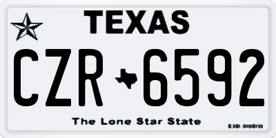 TX license plate CZR6592