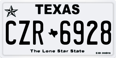 TX license plate CZR6928
