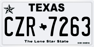 TX license plate CZR7263