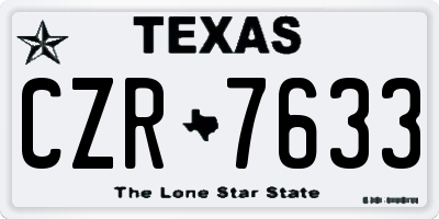 TX license plate CZR7633