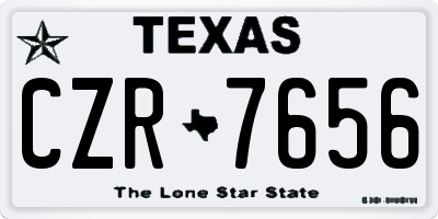 TX license plate CZR7656