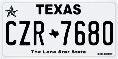TX license plate CZR7680