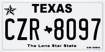TX license plate CZR8097
