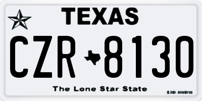 TX license plate CZR8130
