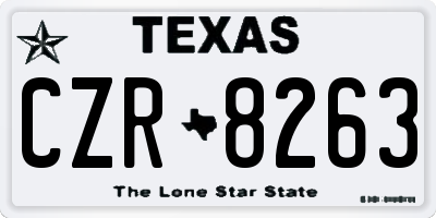 TX license plate CZR8263