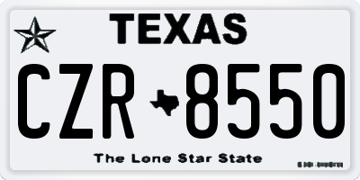 TX license plate CZR8550