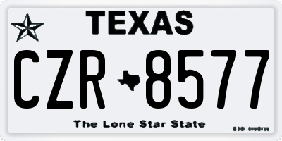 TX license plate CZR8577