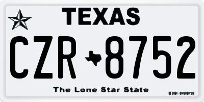 TX license plate CZR8752