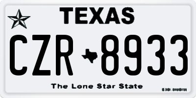 TX license plate CZR8933