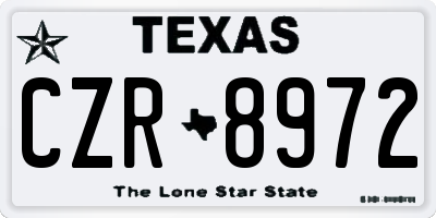 TX license plate CZR8972