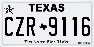 TX license plate CZR9116