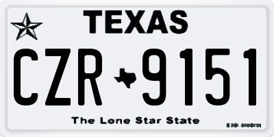 TX license plate CZR9151