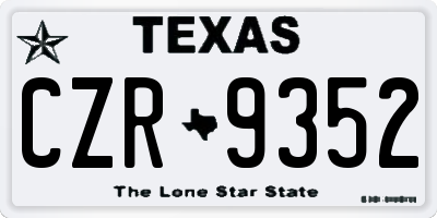 TX license plate CZR9352