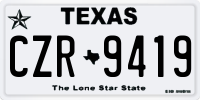 TX license plate CZR9419