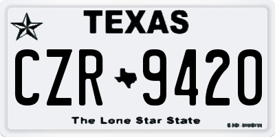 TX license plate CZR9420