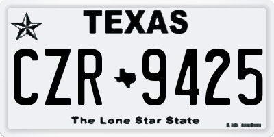 TX license plate CZR9425
