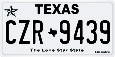 TX license plate CZR9439