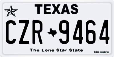 TX license plate CZR9464