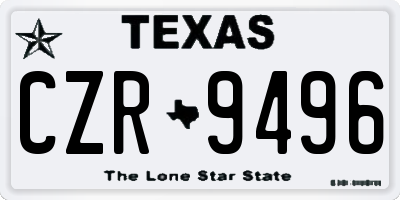 TX license plate CZR9496