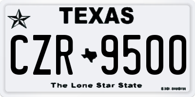 TX license plate CZR9500