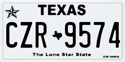 TX license plate CZR9574
