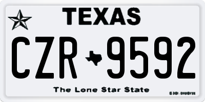 TX license plate CZR9592