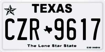 TX license plate CZR9617