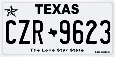 TX license plate CZR9623