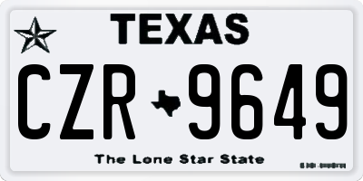 TX license plate CZR9649