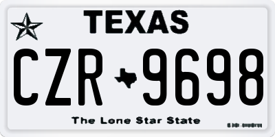 TX license plate CZR9698