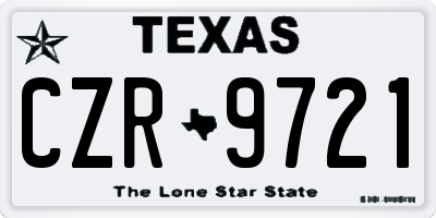TX license plate CZR9721