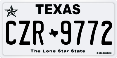 TX license plate CZR9772