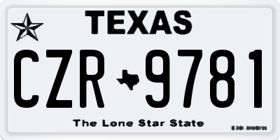 TX license plate CZR9781
