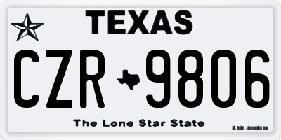 TX license plate CZR9806